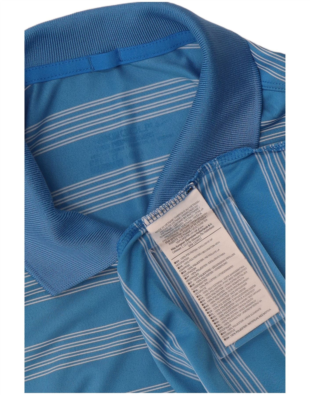 Nike Herren-Poloshirt XL, blau gestreift, Polyester
