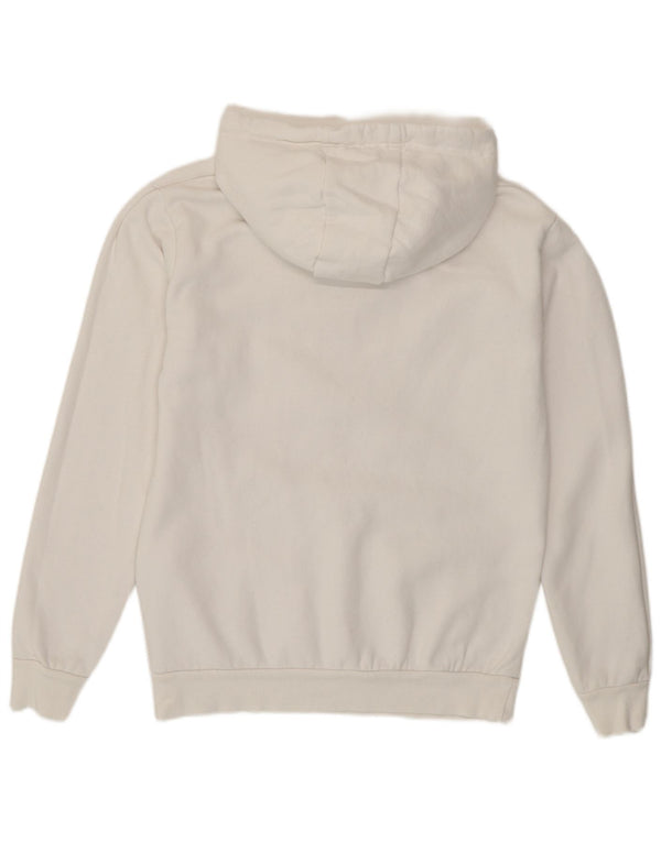 Ellesse Womens Graphic Hoodie Pullover UK 10 Small Weiße Baumwolle