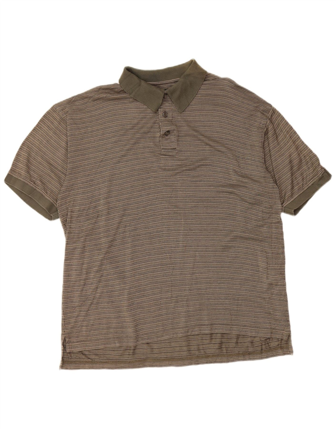 IZOD Herren-Poloshirt, mittelgroße Khaki-gestreifte Baumwolle
