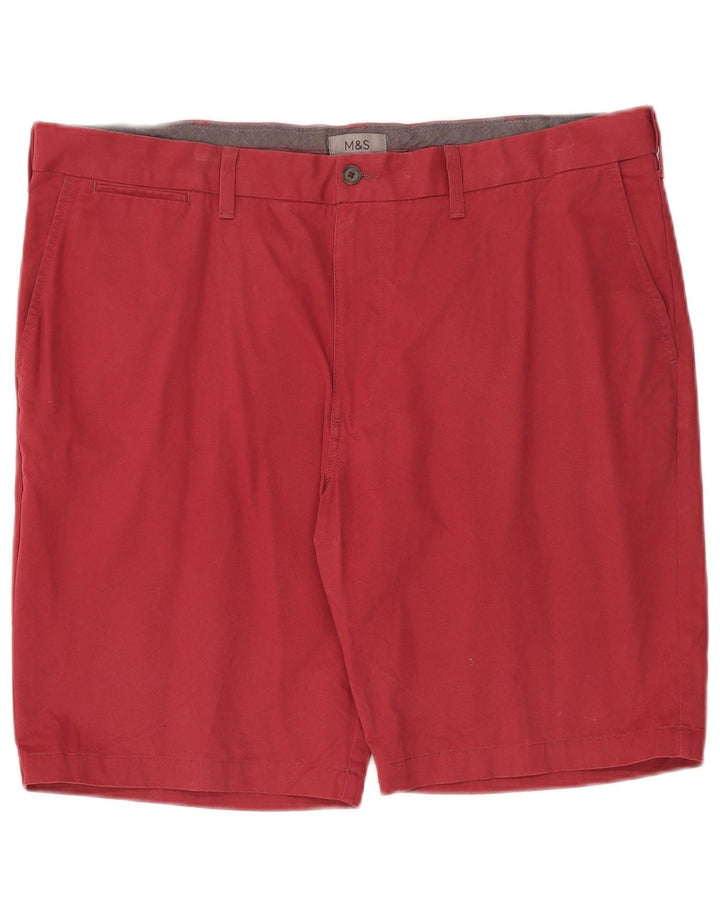 Marks & Spencer Herren Chinoshorts W42 2XL Rote Baumwolle