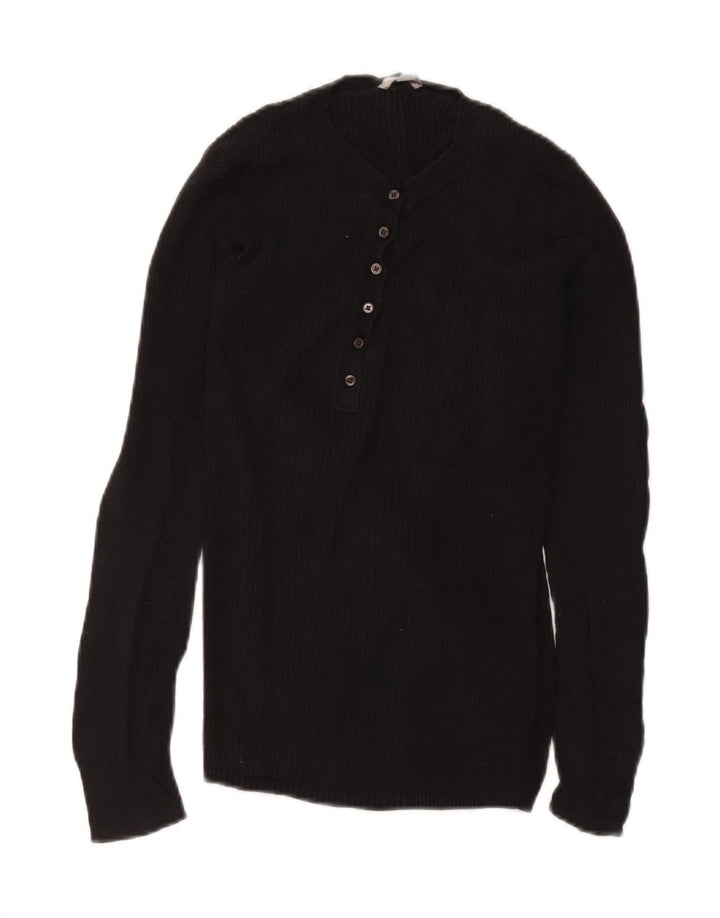 Gap Damen-Strickoberteil mit regulärer Passform, langärmlig, UK 12, mittelschwarze Viskose