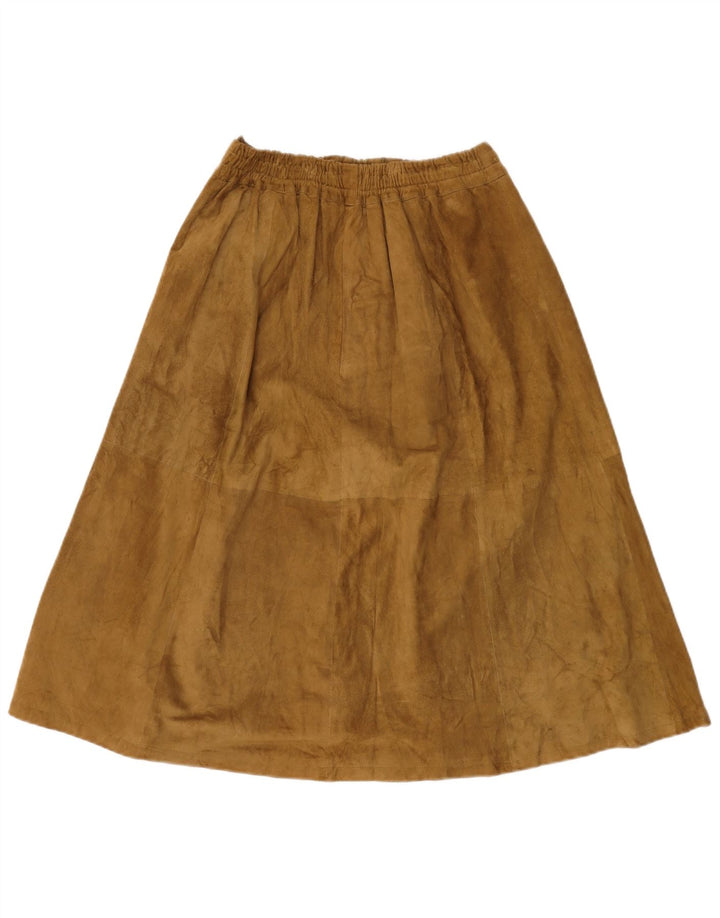 Vintage Damen Midi A-Linie Rock IT 44 Medium W30 Braun