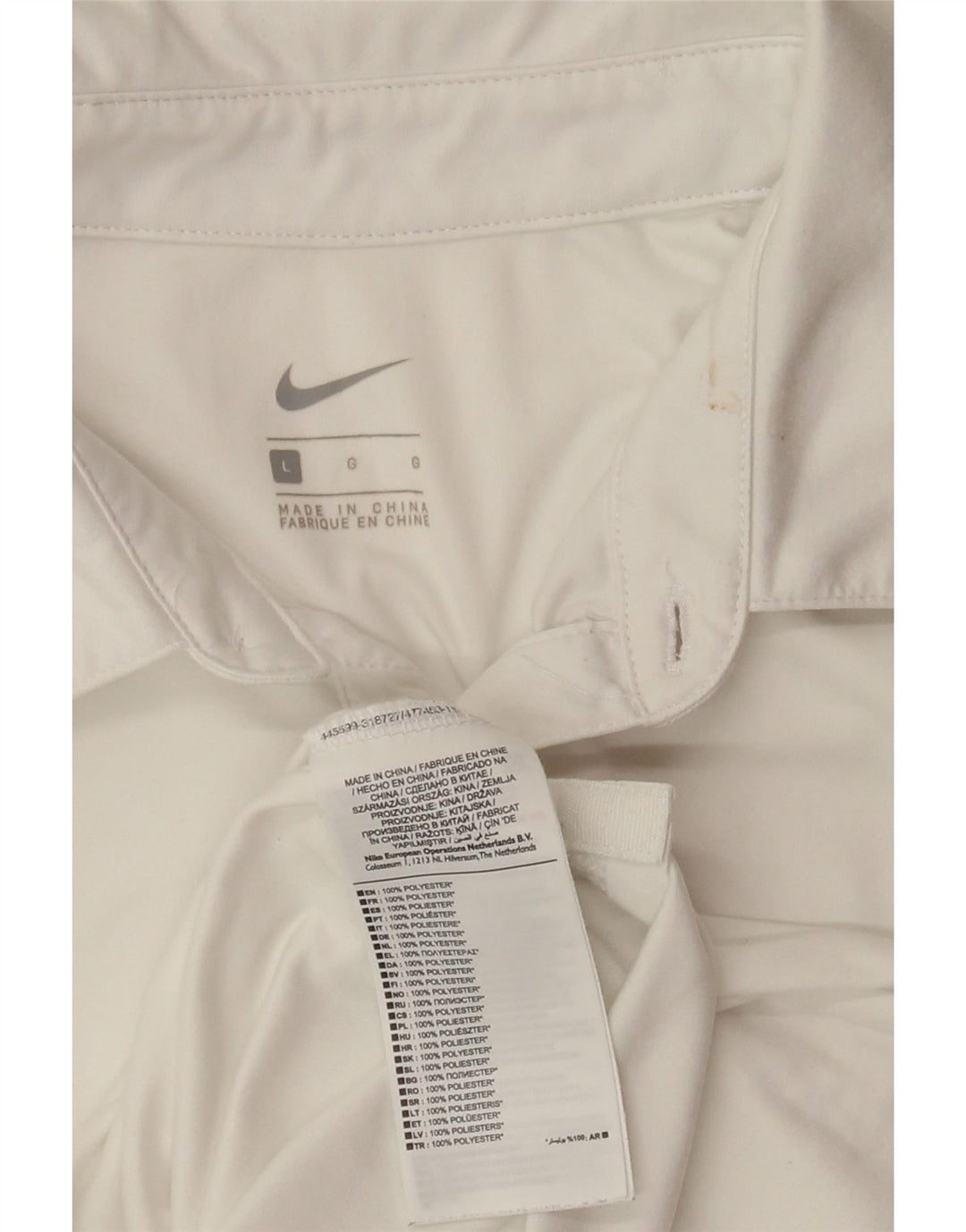 NIKE Herren-Poloshirt, groß, weißes Polyester