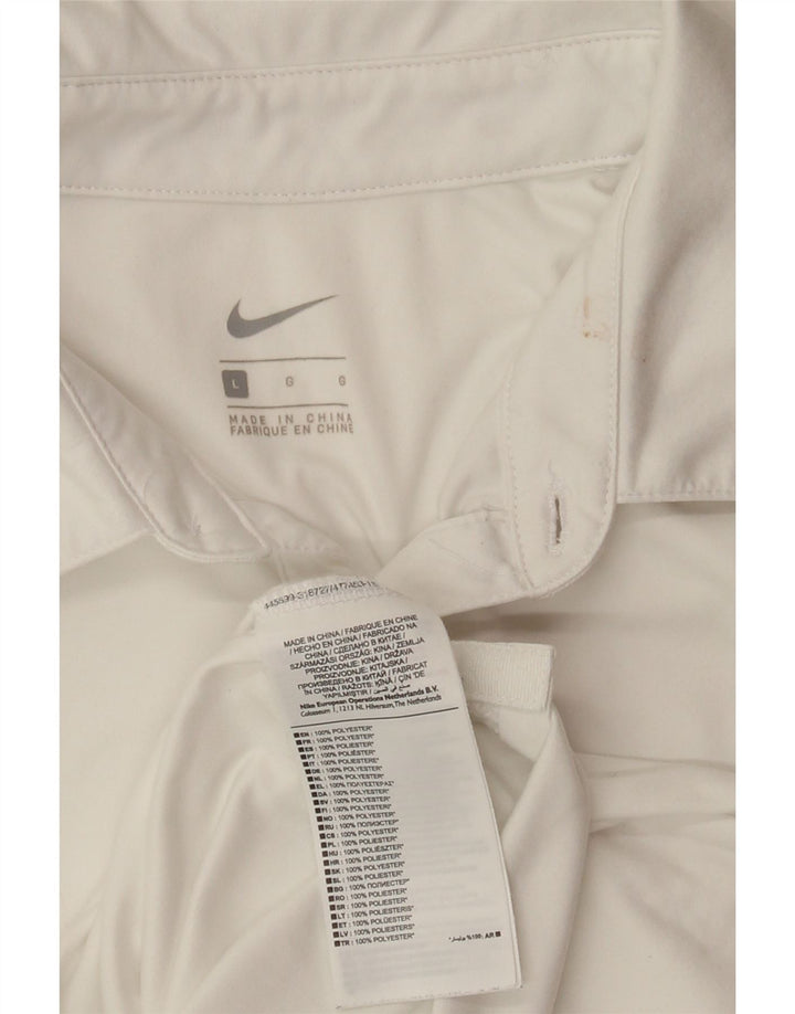 NIKE Herren-Poloshirt, groß, weißes Polyester