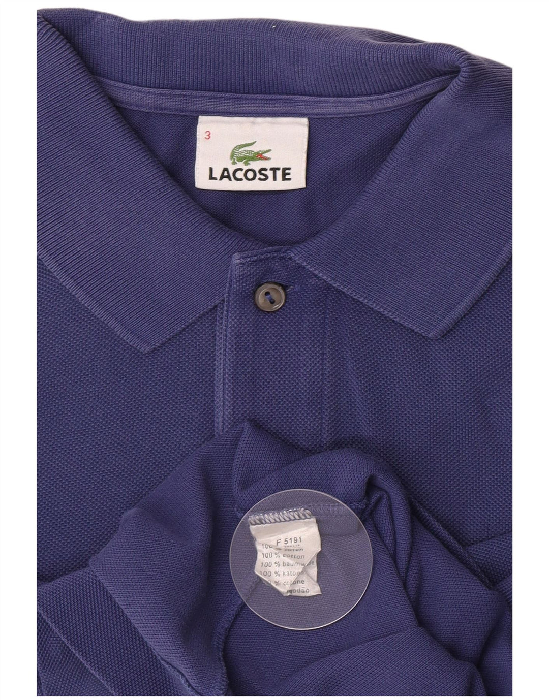 Lacoste Herren-Poloshirt, Größe 3, mittelgroß, marineblau, Baumwolle