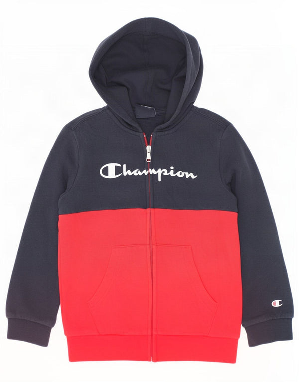 Champion Kapuzenpullover mit grafischem Reißverschluss für Jungen, 5–6 Jahre, XS, Rot, Farbblock
