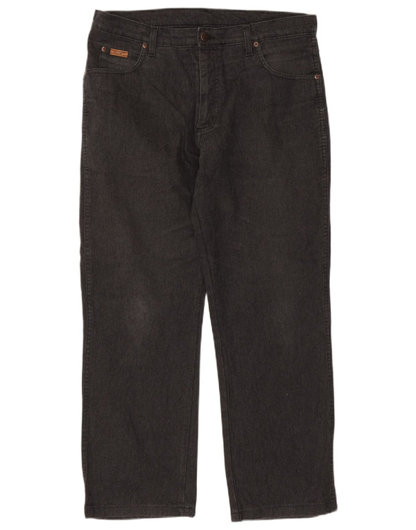 Wrangler Herren Texas Stretch Straight Jeans W36 L28 Schwarze Baumwolle