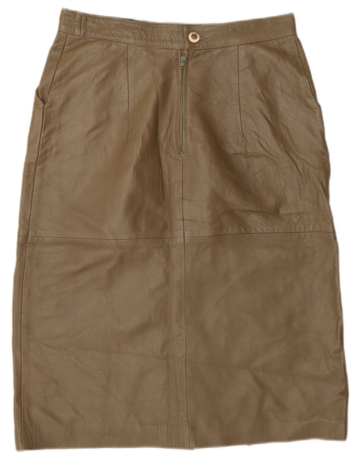 Vintage Damen Lederrock IT 44 Medium W28 Khaki