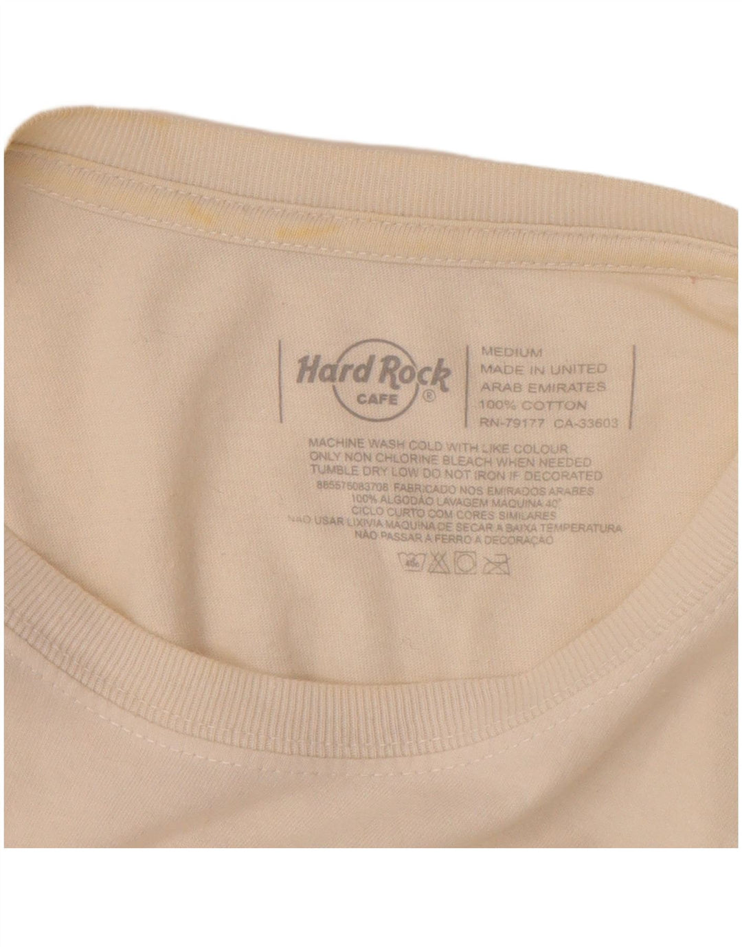 Hard Rock Cafe Herren Lisboa Grafik-T-Shirt aus mittelweißer Baumwolle