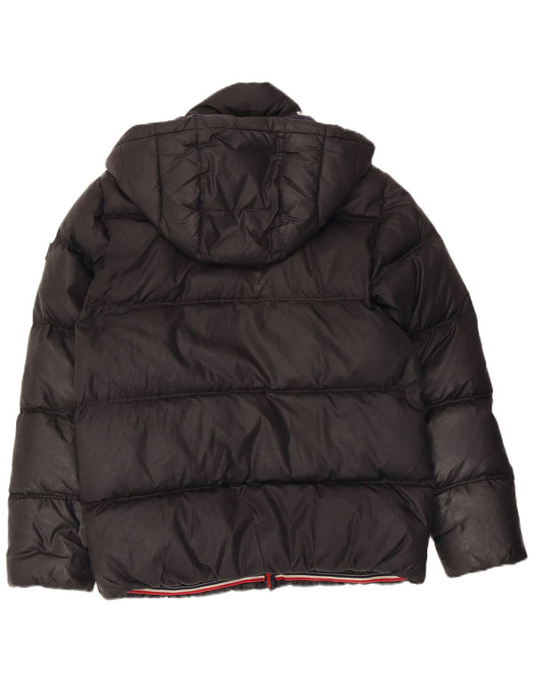 Tommy Hilfiger Wattierte Jacke mit Kapuze für Jungen, 13–14 Jahre, schwarzes Polyester