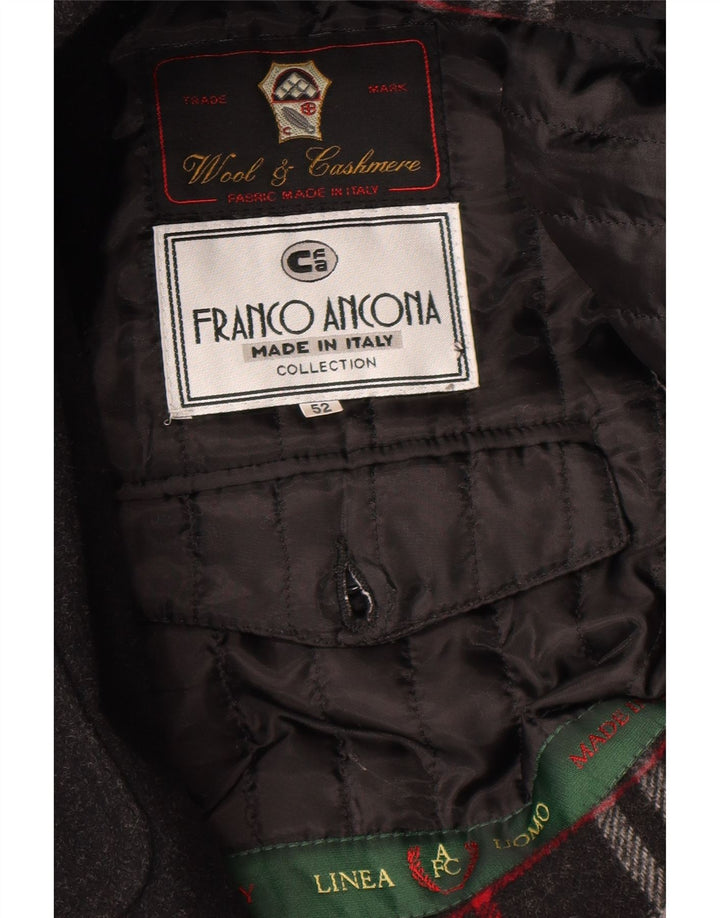Franco Ancona Herrenmantel IT 52 XL Schwarze Wolle