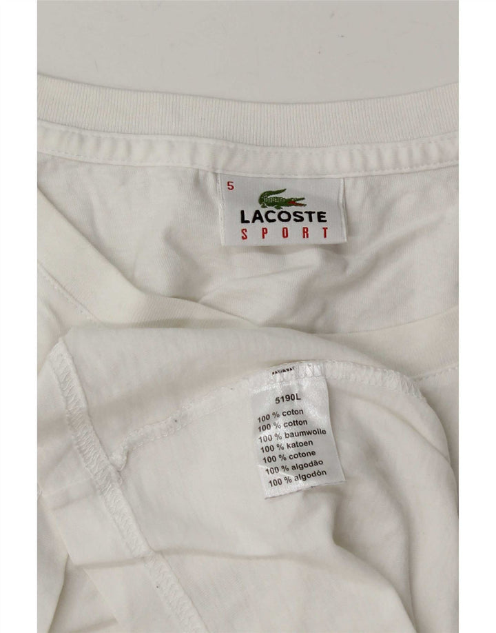 Lacoste Herren T-Shirt Top Größe 5 Große weiße Baumwolle