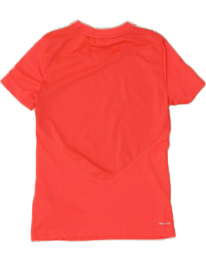 ADIDAS Girls Climacool Graphic T-Shirt Top 9-10 Years Red Polyester Vintage Adidas and Second-Hand Adidas from Messina Hembry 