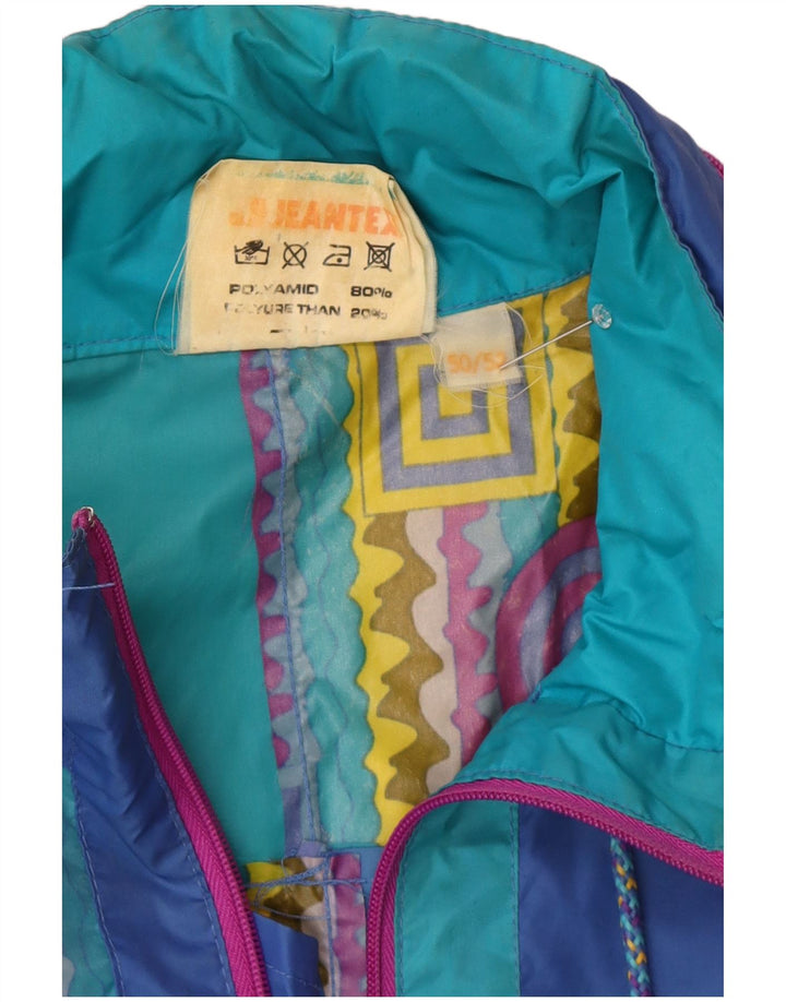 J Jeantex Herren-Regenjacke mit Kapuze, Größe 50/52, groß, mehrfarbig, geometrisch