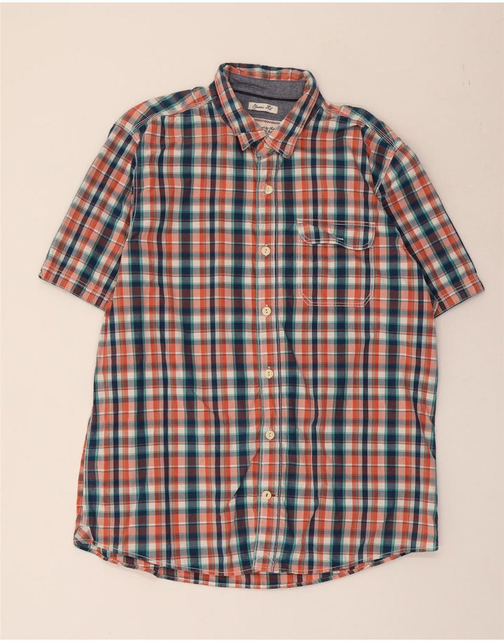 FAT FACE Herren-Kurzarmhemd mit klassischer Passform, XL, mehrfarbig, kariert, Baumwolle