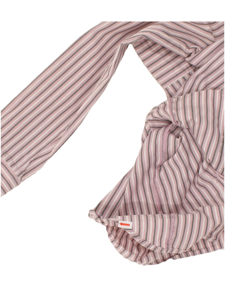 BENETTON Womens Shirt UK 12 Medium Pink Striped Vintage Benetton and Second-Hand Benetton from Messina Hembry 