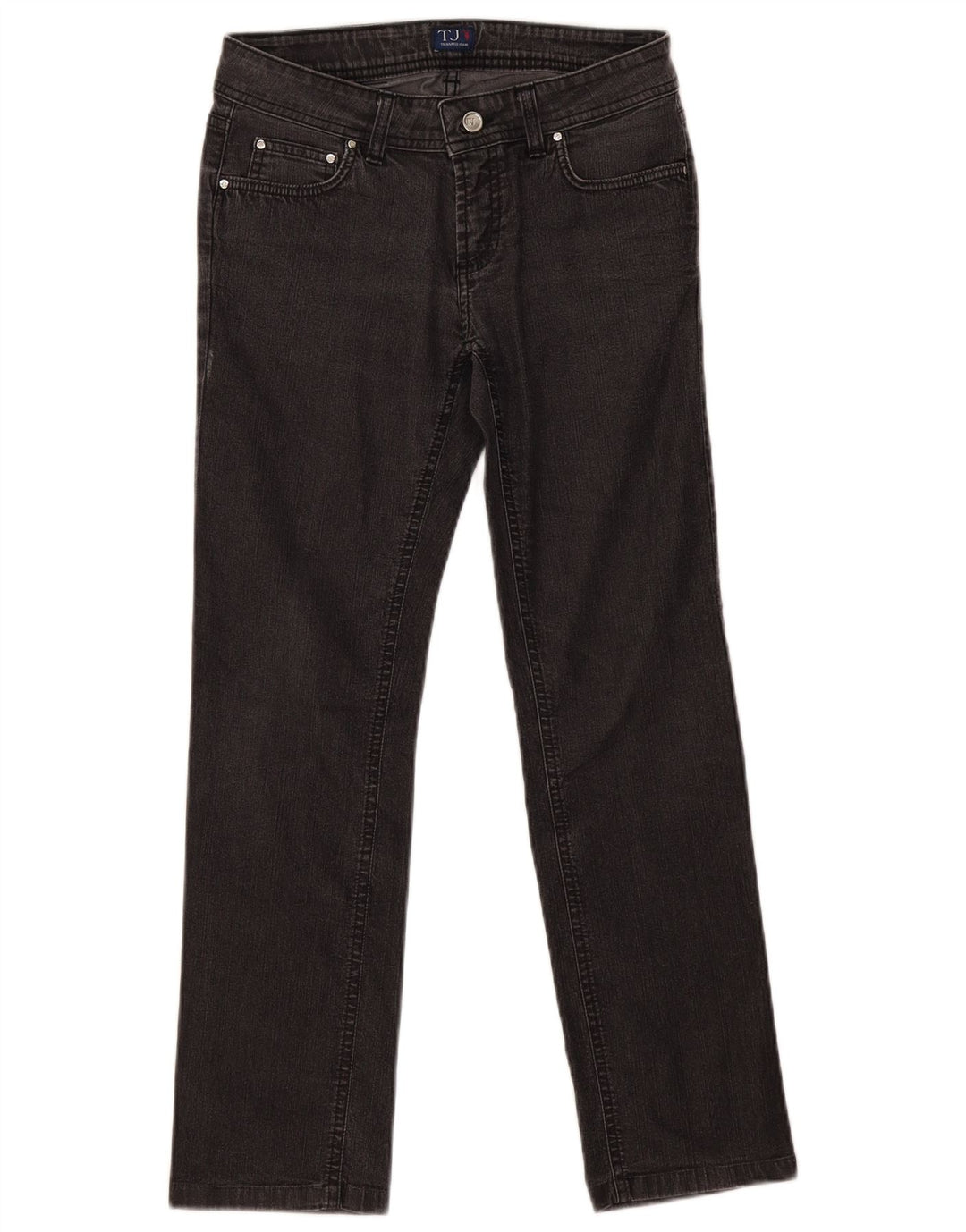 Trussardi Damen Straight Jeans W26 L27 Graue Baumwolle