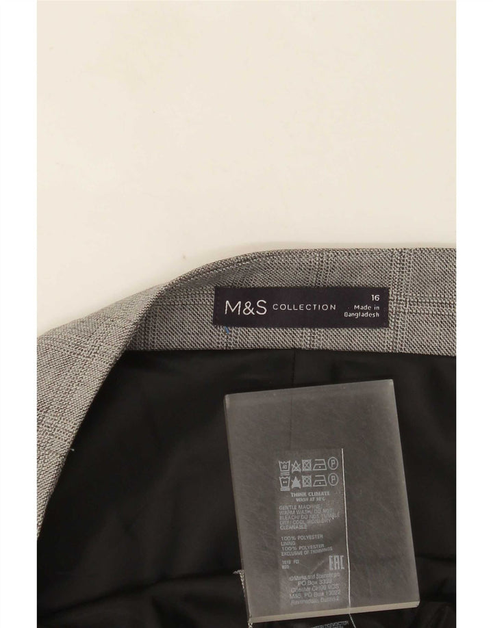 Marks & Spencer Damen Bleistiftrock UK 16 Large W36 Grau Polyester