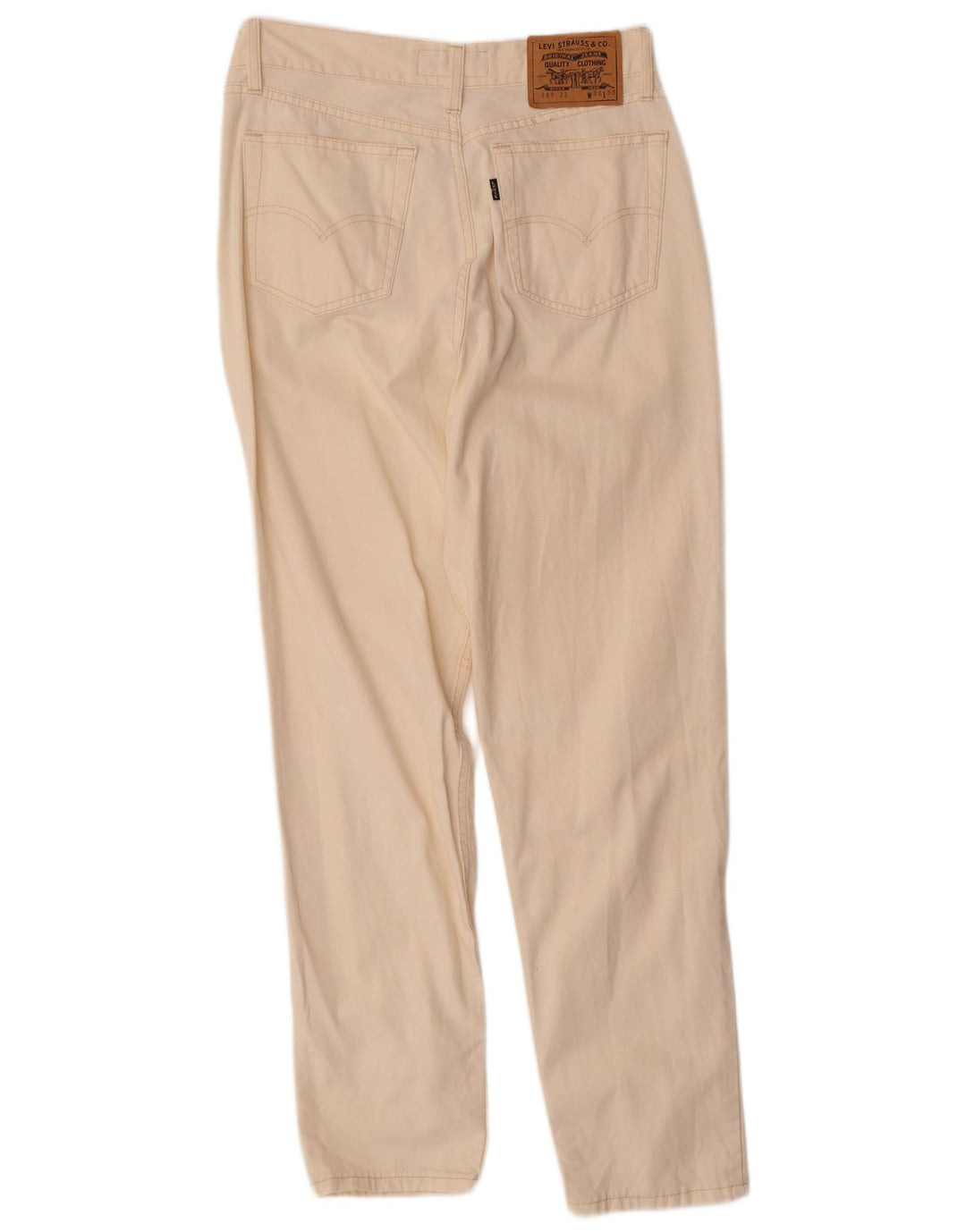 LEVI'S Womens Straight Jeans W34 L30 Off White Cotton