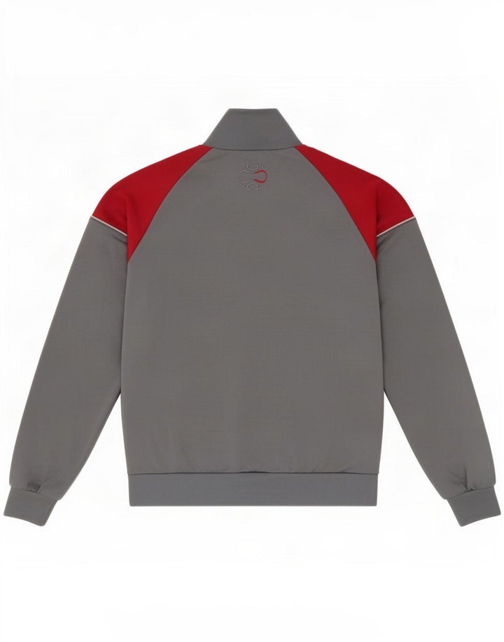 Adidas Jungen-Trainingsanzug-Top-Jacke, 13–14 Jahre, graues Colourblock-Polyester
