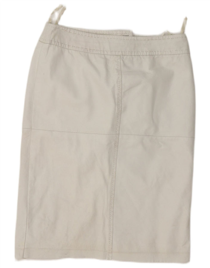 Madeleine Damen Lederrock Medium W30 Weiß