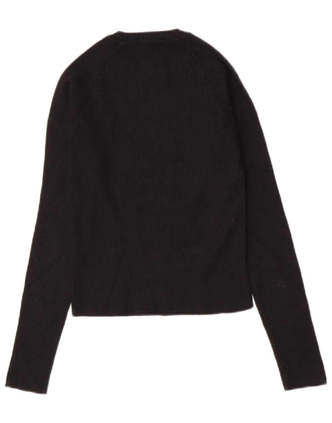 Zara Damen Crop Top Langarm UK 12 Medium Schwarz
