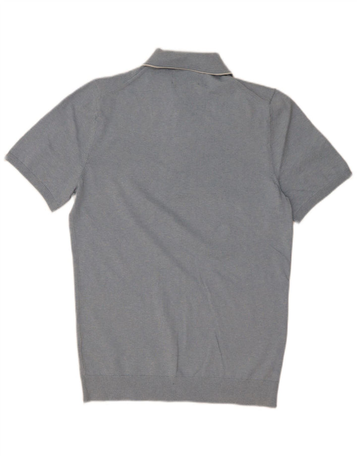Marks & Spencer Herren-Poloshirt, kleine blaue Baumwolle