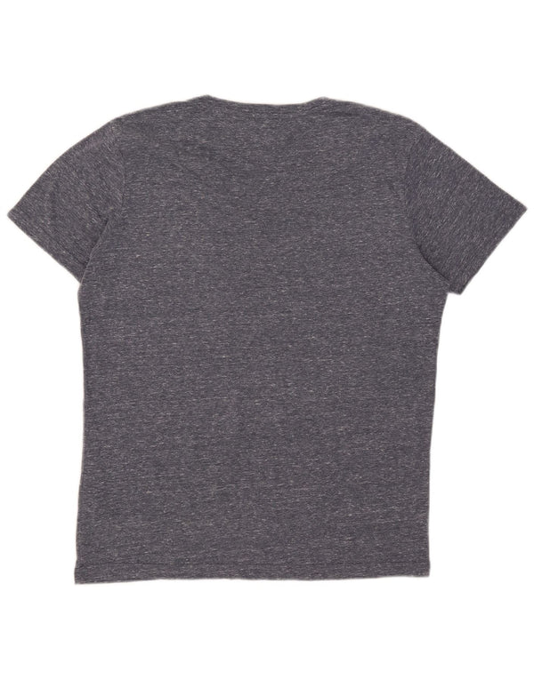 Tommy Hilfiger Damen T-Shirt Top UK 16 Large Grau geflecktes Polyester