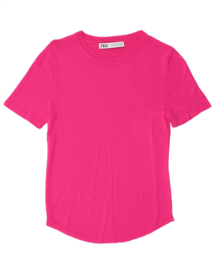 Zara Damen T-Shirt Top UK 8 Small Pink