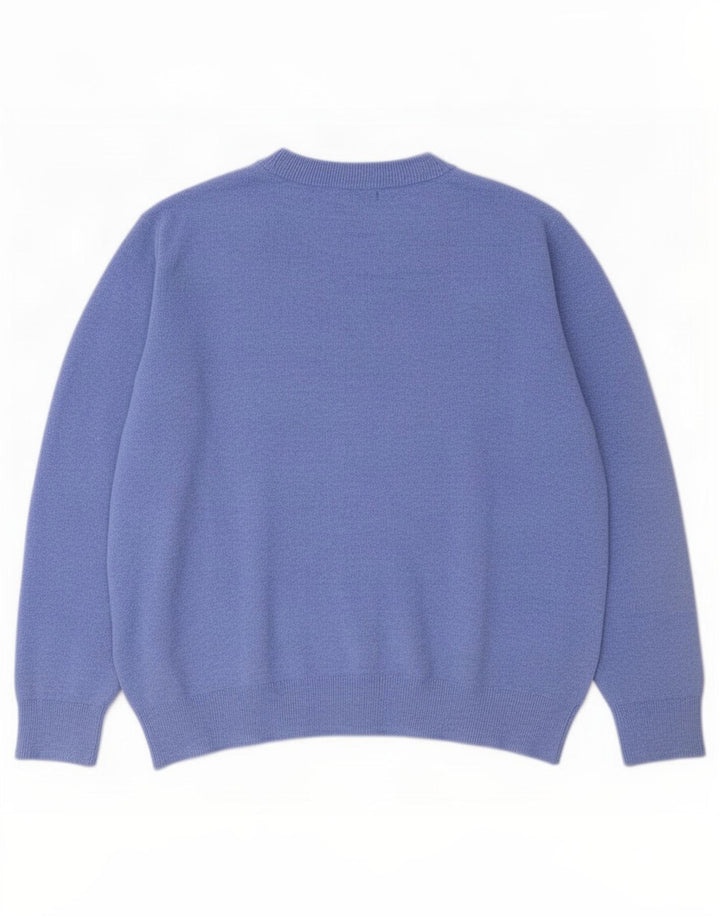 Marks & Spencer Damen-Pullover mit Rundhalsausschnitt, UK 14, Mittelblau, Polyester