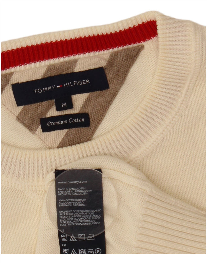 Tommy Hilfiger Herren-Pullover mit Rundhalsausschnitt, mittelbeige Baumwolle