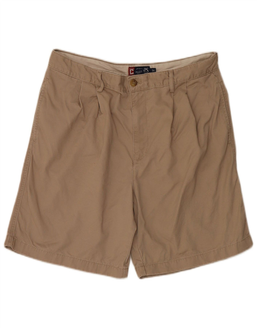 Chaps Herren Pegged Chino Shorts W34 Large Beige Baumwolle