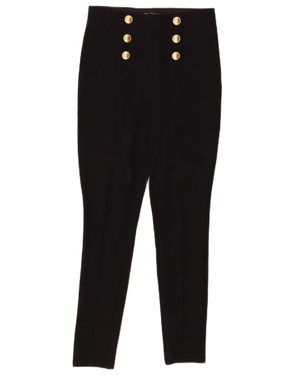 Zara Skinny-Freizeithose für Damen, mittelgroß, W28, L27, schwarze Viskose