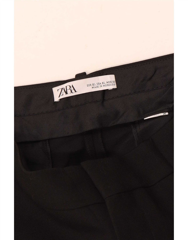 Zara Damen Capri-Hose mit hoher Taille, XL, Schwarz