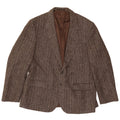 Four Seasons Herren-Blazer mit 2 Knöpfen, UK 48, 4XL, braune Wolle mit Fischgrätenmuster