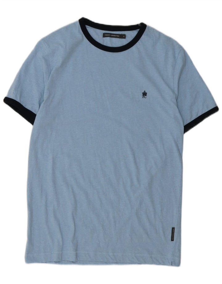 FRENCH CONNECTION Herren T-Shirt Top Small Blau Baumwolle