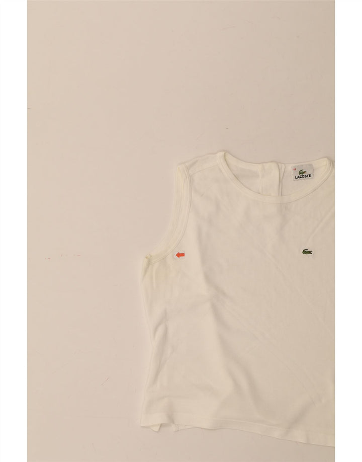 LACOSTE Damen-Trägershirt, Größe 44, große weiße Baumwolle