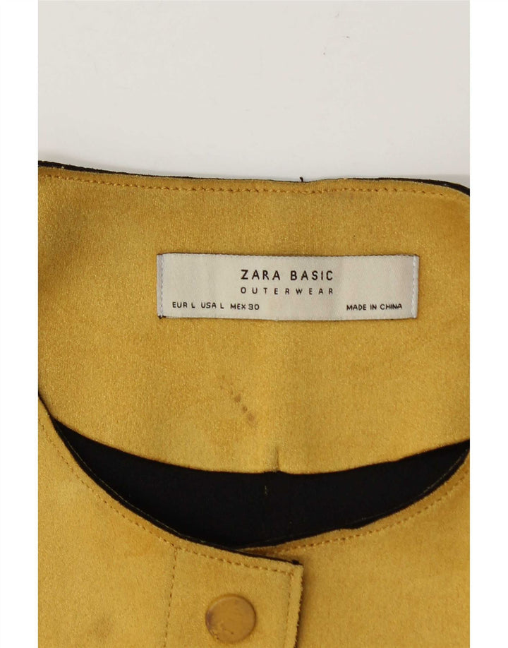 Zara Damen Crop Bomberjacke UK 16 Large Gelb