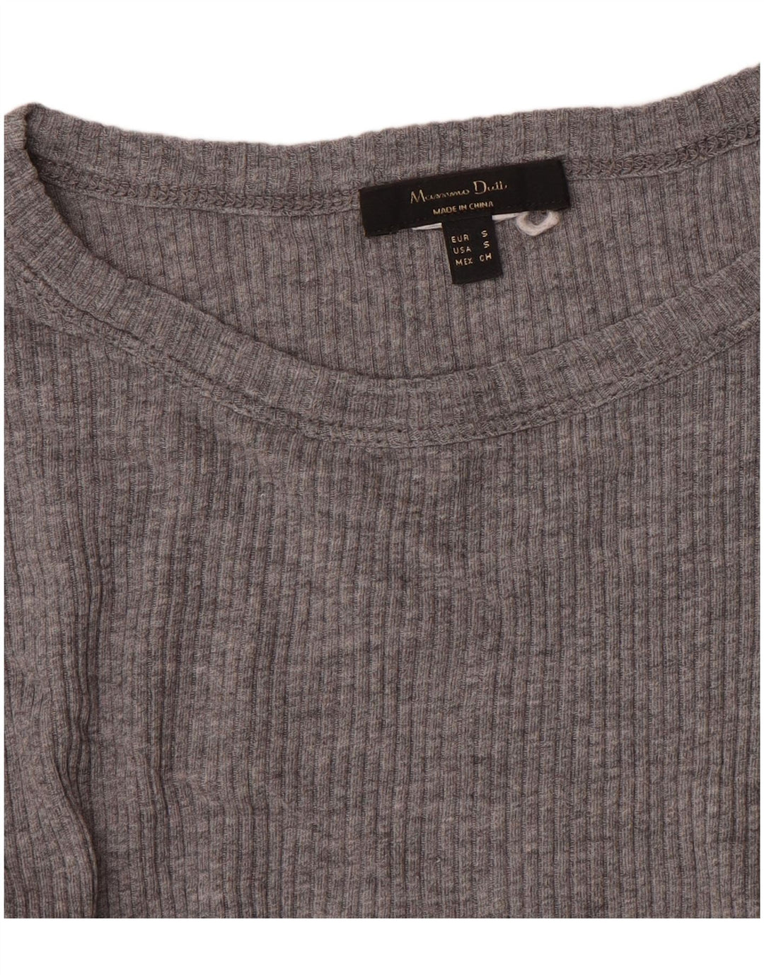 Massimo Dutti Damen Top Langarm UK 8 Small Grau