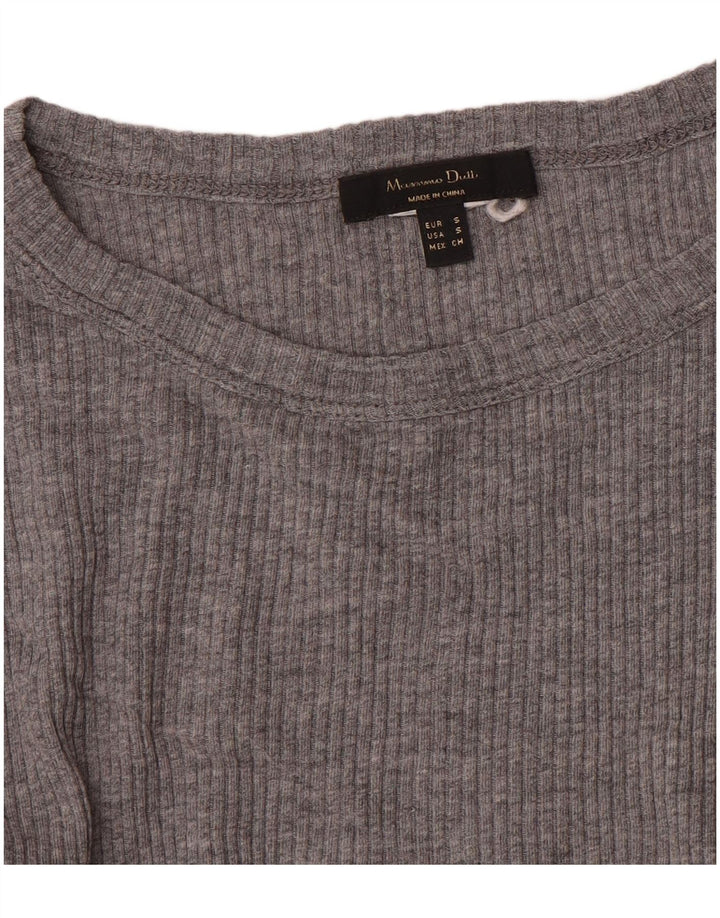 Massimo Dutti Damen Top Langarm UK 8 Small Grau