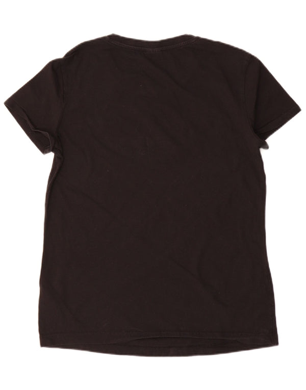 Adidas Damen Graphic T-Shirt Top UK 12/14 Medium Schwarz