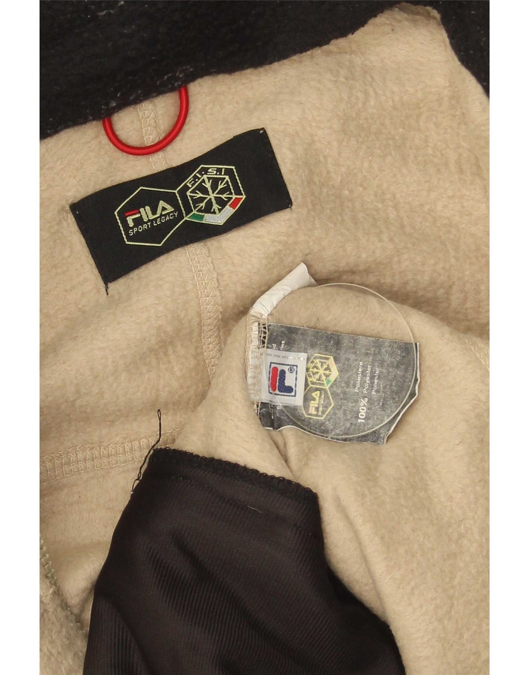 Fila Herren Fleecejacke UK 40 Large Beige Colourblock Polyester