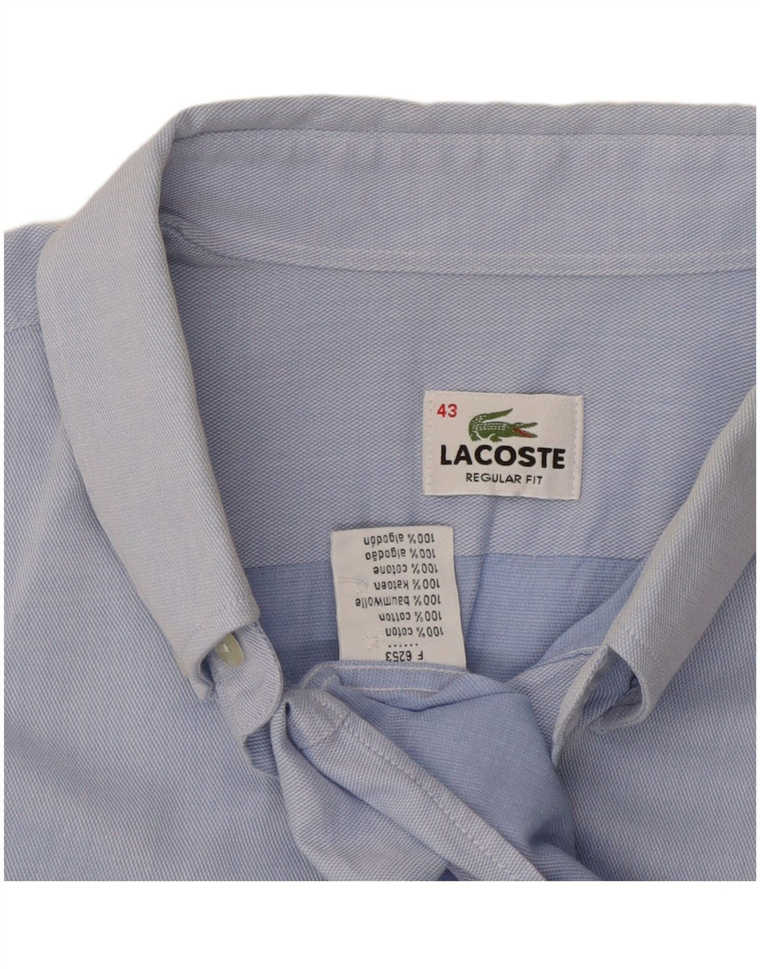 LACOSTE Herren-Hemd mit normaler Passform, Größe 43, große blaue Baumwolle
