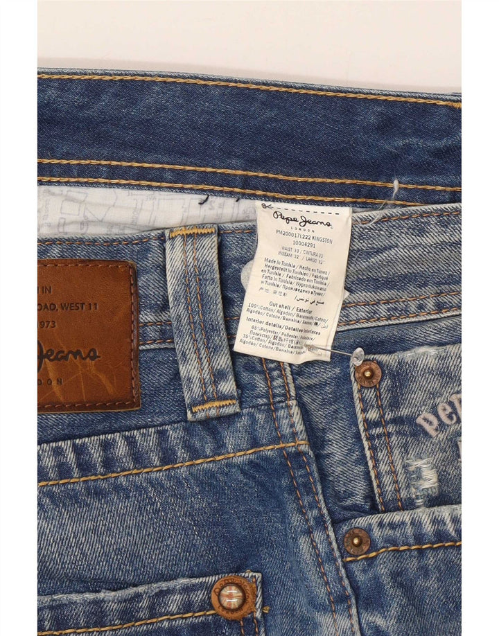 PEPE Jeans Mens Regular Fit Straight Jeans W33 L32 Blue Cotton