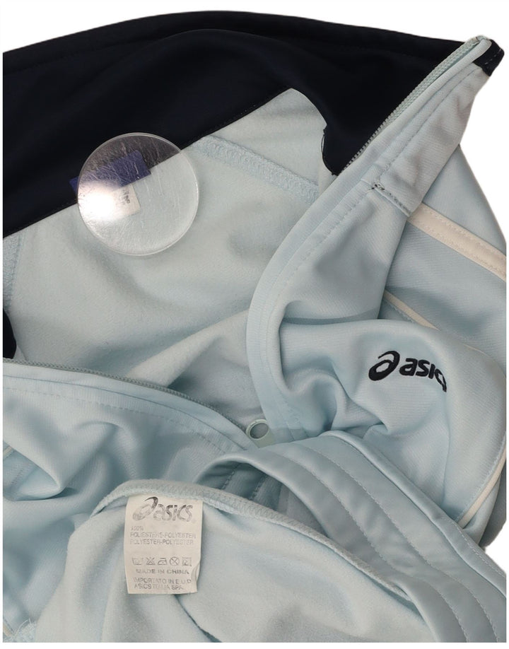 ASICS Herren-Trainingsanzug-Top-Jacke aus mittelblauem Polyester