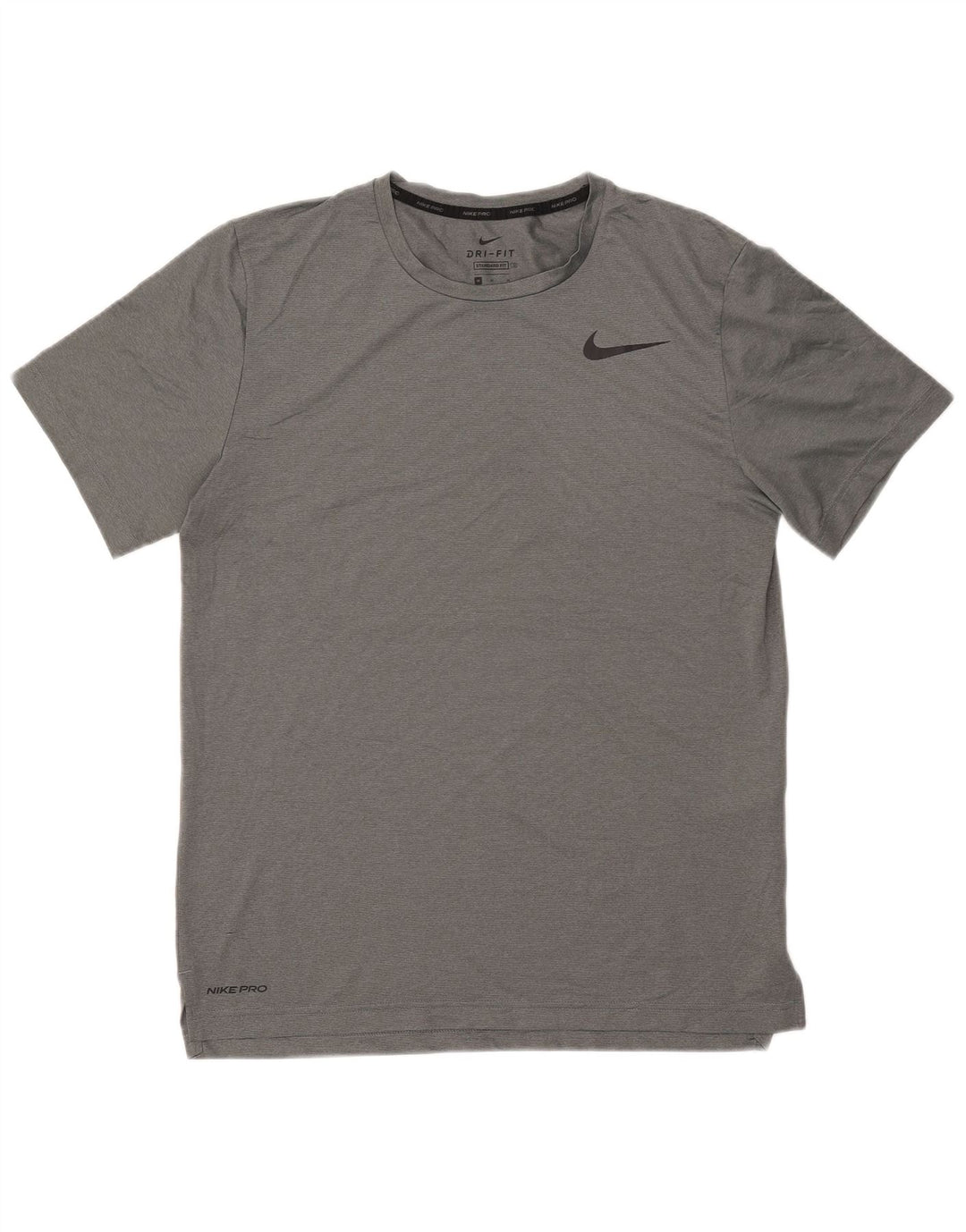 NIKE Herren Dri Fit Standard Fit T-Shirt Top Mittelgraues Polyester