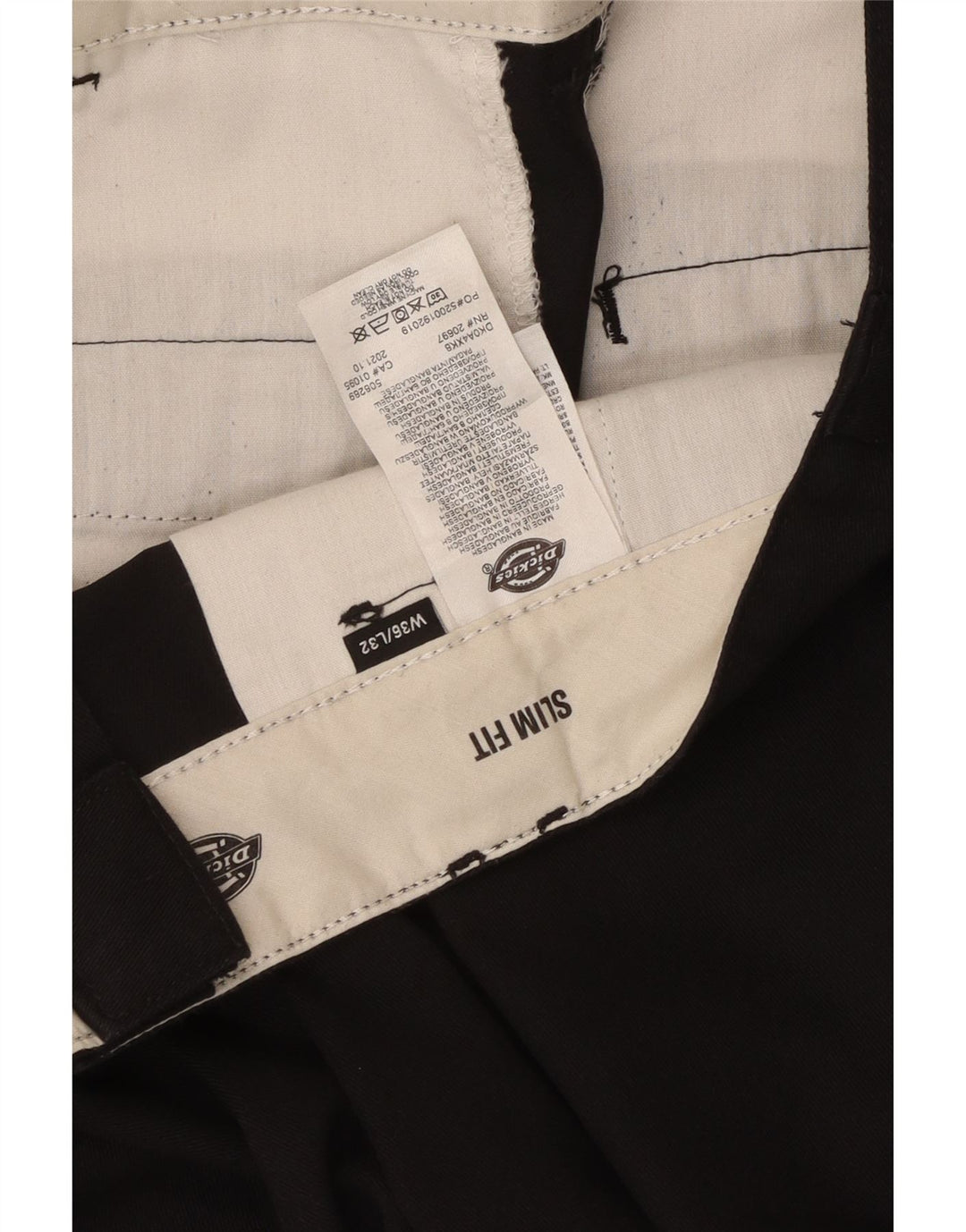 Dickies Herren Slim Fit Chinohose W36 L32 Schwarz Polyester
