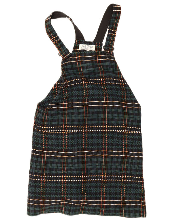 Jack Wills Latzhosenkleid für Damen, Größe S, grün, kariert, Polyester