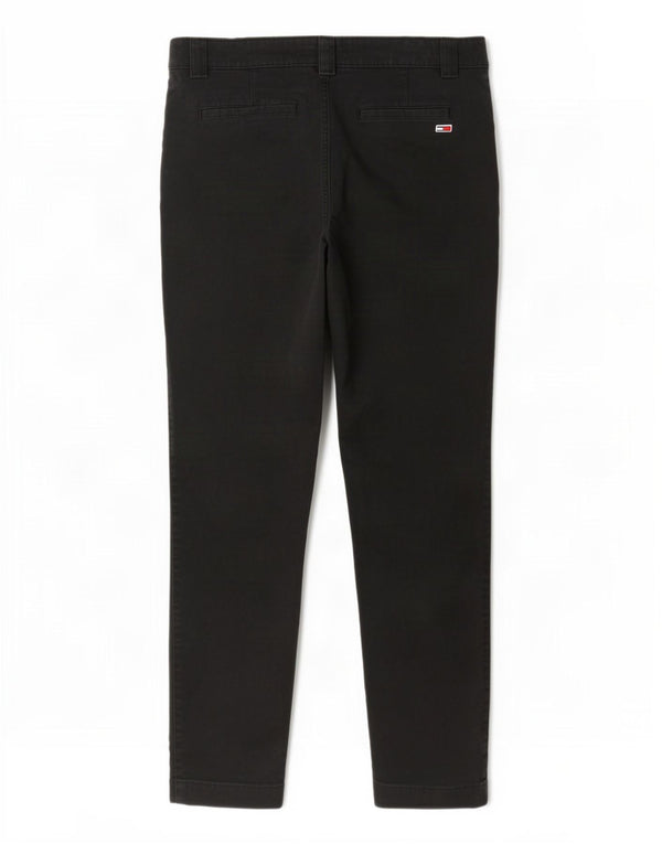 Tommy Hilfiger Slim Chino-Hose für Damen, W31, L30, schwarze Baumwolle