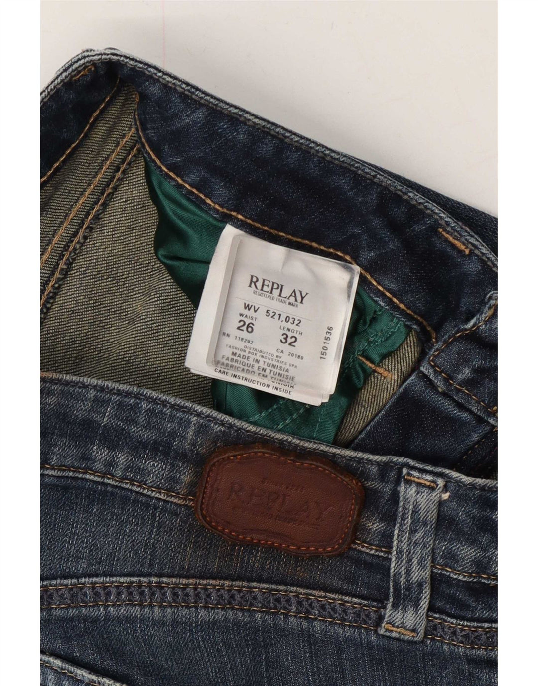 Replay Damen Slim Jeans W26 L32 Blaue Baumwolle